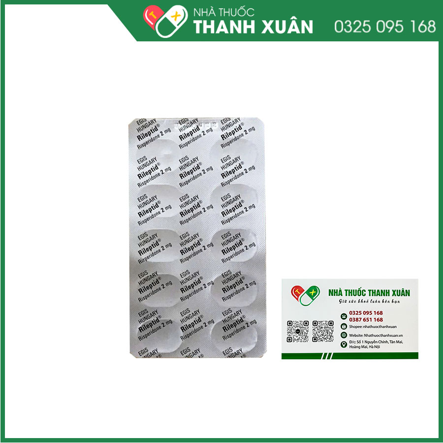 Rileptid 2mg điều trị tâm thần phân liệt, trầm cảm, lo âu hoặc rối loạn hành vi ở trẻ em và thanh niên